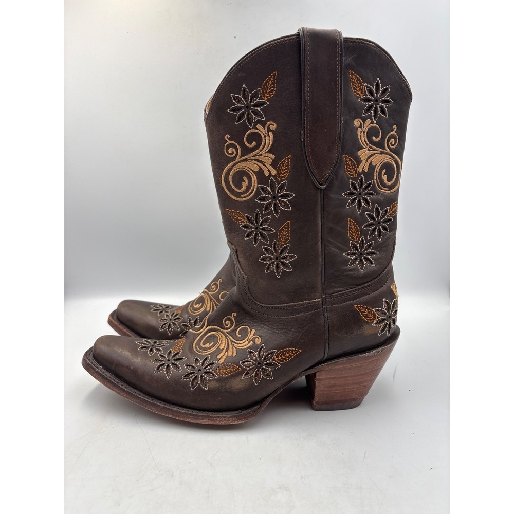 Herencia Crazy Lazer Floral Embroidered Square Square Toe Western Boots ‎ W US 9 - Picture 7 of 16